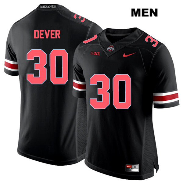 Ohio State Buckeyes Men's Kevin Dever #30 Red Number Black Authentic Nike College NCAA Stitched Football Jersey LQ19R73VP